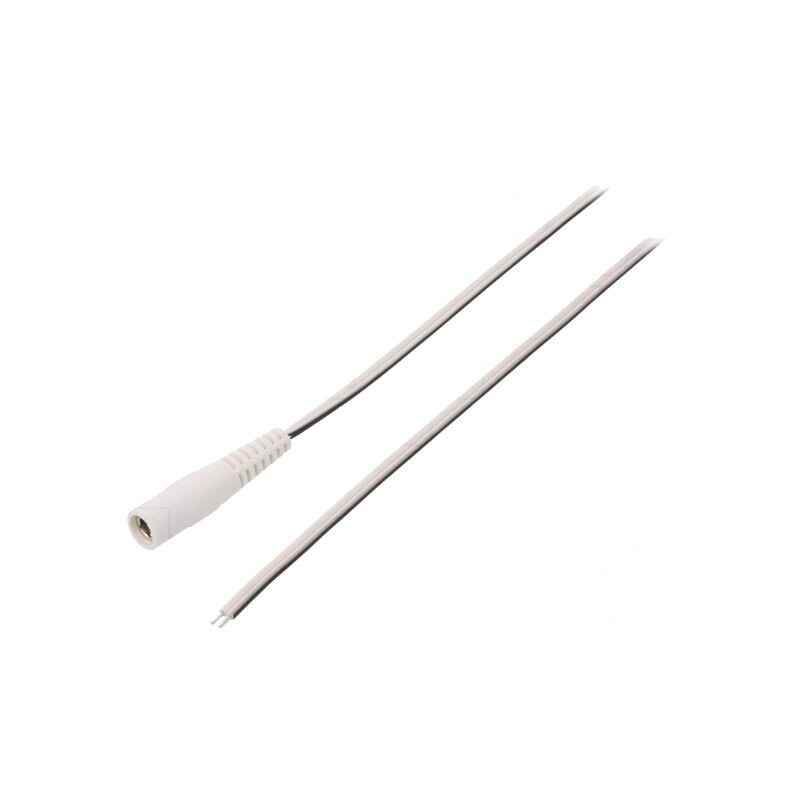 Cablu DC 5,5/2,5 Soclu Drept Alb 1,5m | Electronic-mag.ro | Componente Electronice