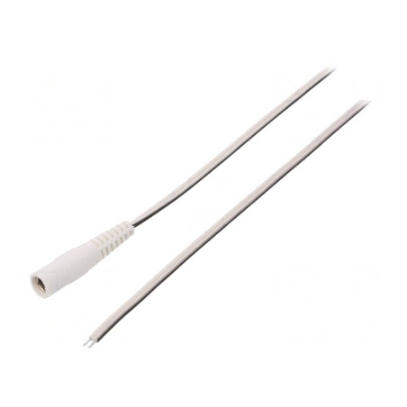 Cablu DC 5,5/2,5 Soclu Drept Alb 1,5m | Electronic-mag.ro | Componente Electronice