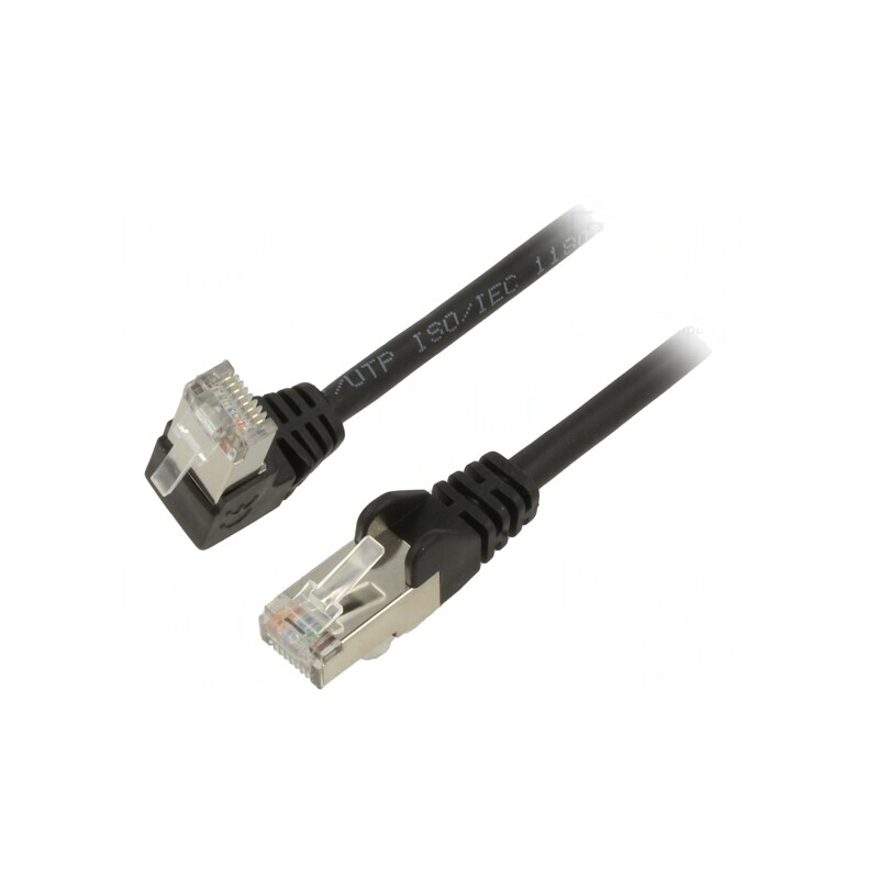 Cablu Patch Negru 1m F/UTP Cat 5e Ecranat | Electronic-mag.ro | Componente Electronice