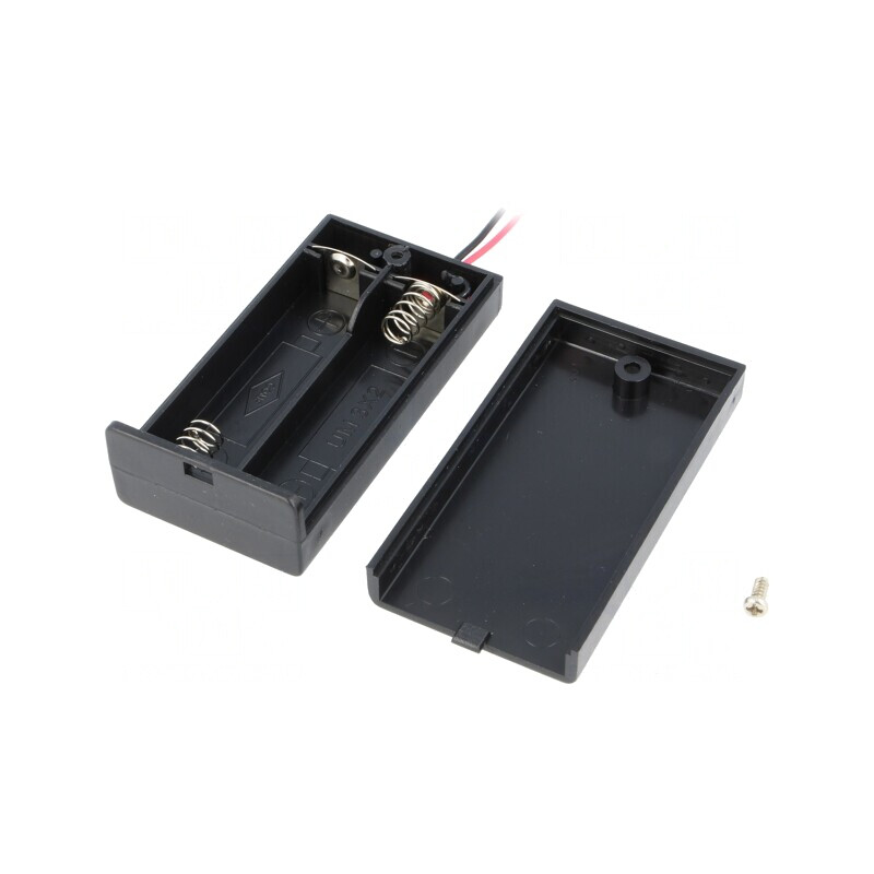Suport pentru 2 baterii AA R6 cu cabluri de 150mm | Electronic-mag.ro | Componente Electronice