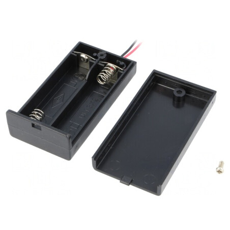 Suport pentru 2 baterii AA R6 cu cabluri de 150mm | Electronic-mag.ro | Componente Electronice