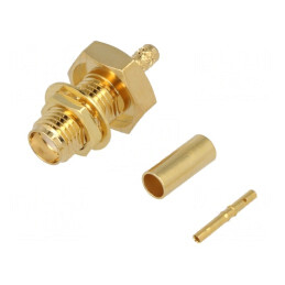 Soclu SMA Mamă Crimpare Aurit PTFE LMR100/RG174/RG316 | Electronic-mag.ro | Componente Electronice