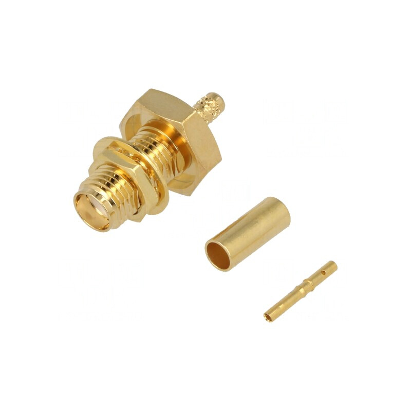 Soclu SMA Mamă Crimpare Aurit PTFE LMR100/RG174/RG316 | Electronic-mag.ro | Componente Electronice