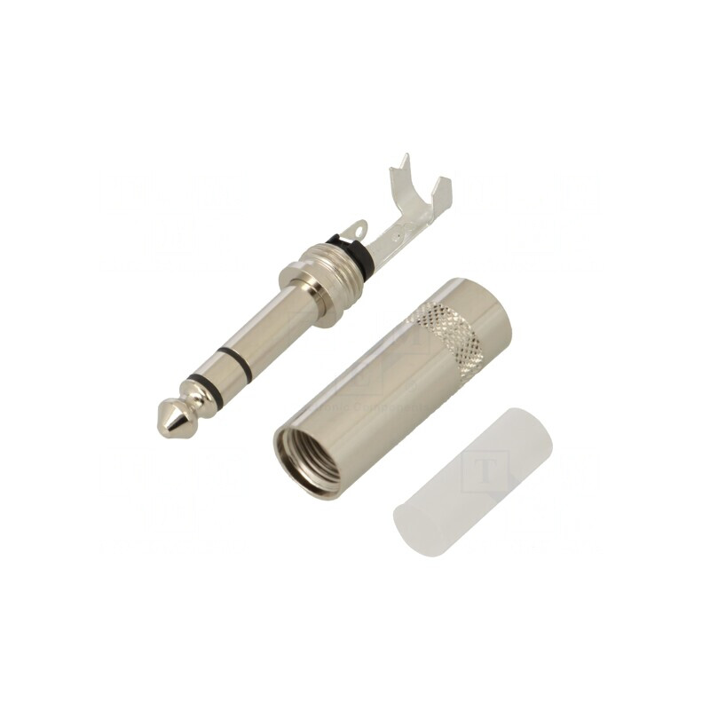 Mufă Jack Stereo 6,3mm Argintie | Electronic-mag.ro | Componente Electronice