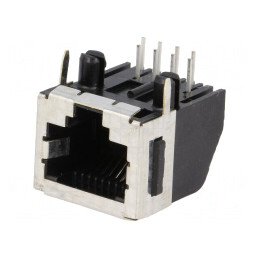Soclu RJ45 8P Cat 3 Ecranat Profil Jos Cu Blocare Panou | Electronic-mag.ro | Componente Electronice