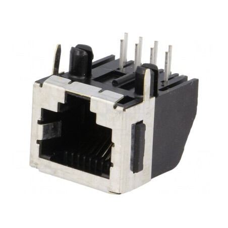 Soclu RJ45 8P Cat 3 Ecranat Profil Jos Cu Blocare Panou | Electronic-mag.ro | Componente Electronice
