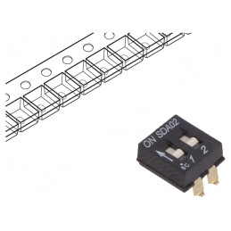 Comutator DIP-SWITCH 2 Secțiuni OFF-ON 24VDC | Electronic-mag.ro | Componente Electronice