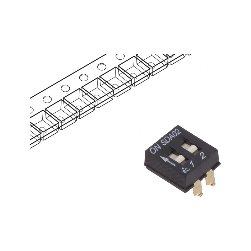 Comutator DIP-SWITCH 2 Secțiuni OFF-ON 24VDC | Electronic-mag.ro | Componente Electronice