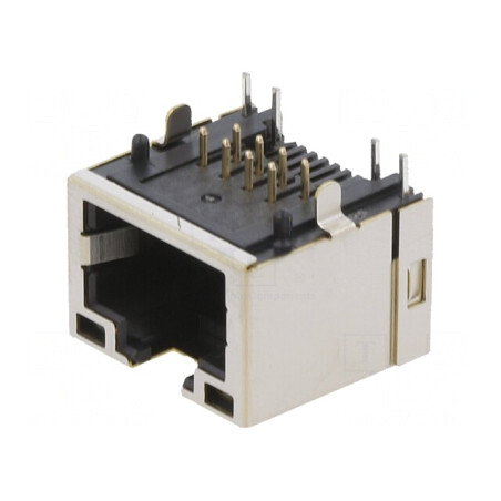 Soclu RJ45 8P8C Aurit pentru PCB THT | Electronic-mag.ro | Componente Electronice