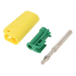 Mufă Banană 4mm 32A Galben-Verde | Electronic-mag.ro | Componente Electronice
