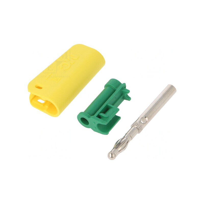 Mufă Banană 4mm 32A Galben-Verde | Electronic-mag.ro | Componente Electronice