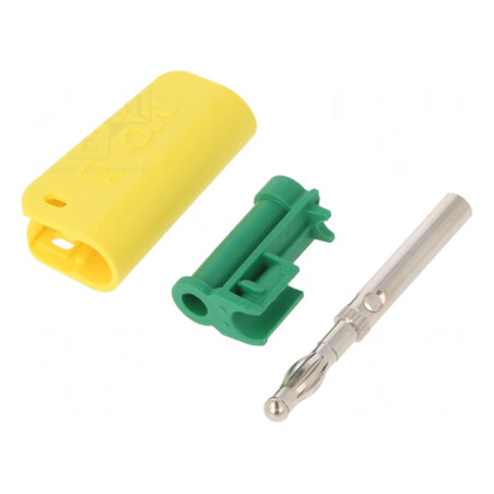 Mufă Banană 4mm 32A Galben-Verde | Electronic-mag.ro | Componente Electronice