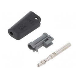 Mufă Banană 4mm 32A Neagră Neizolată cu Soclu Axial | Electronic-mag.ro | Componente Electronice