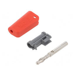Mufă Banană 4mm 32A Roșie Neizolată Cu Soclu Axial | Electronic-mag.ro | Componente Electronice