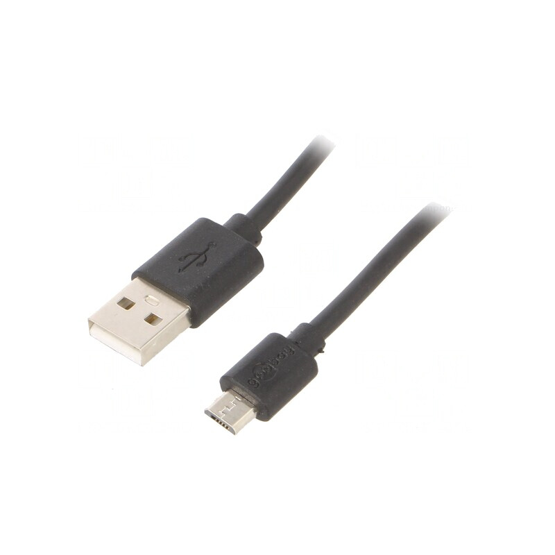 Cablu USB 2.0 A la Micro B 1m Negru | Electronic-mag.ro | Componente Electronice