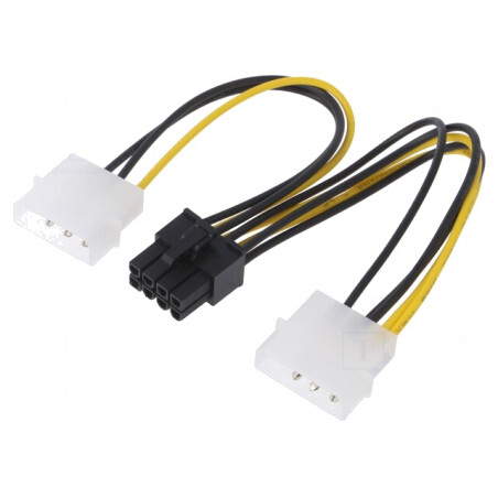 Cablu Alimentare Molex la PCIe 8pin 0,15m | Electronic-mag.ro | Componente Electronice