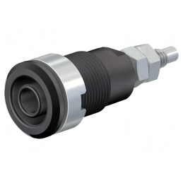 Soclu Banană 4mm 32A 1kV Negru Nichelat Alamă | Electronic-mag.ro | Componente Electronice