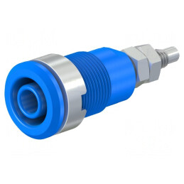 Soclu Banană 4mm 32A 1kV Albastru Nichelat | Electronic-mag.ro | Componente Electronice
