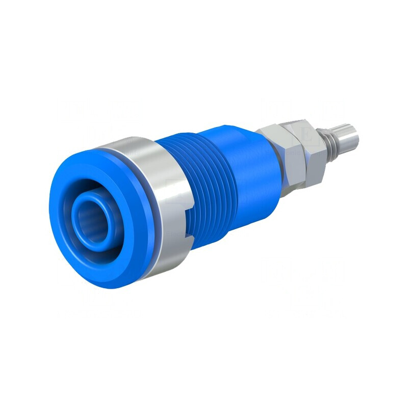Soclu Banană 4mm 32A 1kV Albastru Nichelat | Electronic-mag.ro | Componente Electronice