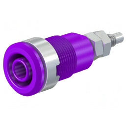 Soclu banană 4mm 32A 1kV violet nichelat alamă | Electronic-mag.ro | Componente Electronice