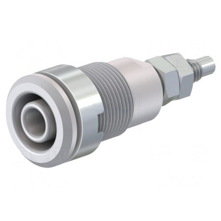 Soclu Banană 4mm 32A 1kV Alb Nichelat Alamă | Electronic-mag.ro | Componente Electronice