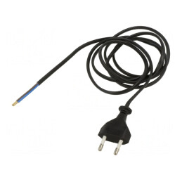 Cablu Electric 2x0,75mm2 1,9m Negru