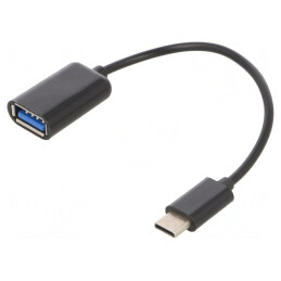 Cablu OTG USB 2.0 USB C 0.2m Negru