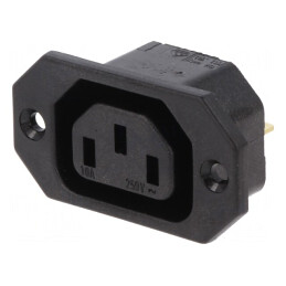 Conector Alimentare AC Soclu Mamă 10A 250VAC IEC 60320 | Electronic-mag.ro | Componente Electronice
