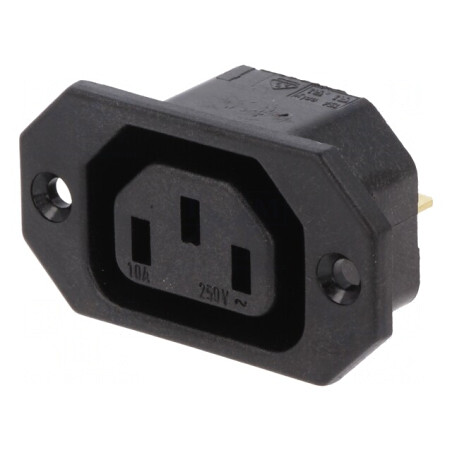 Conector Alimentare AC Soclu Mamă 10A 250VAC IEC 60320 | Electronic-mag.ro | Componente Electronice