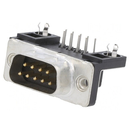 Conector D-Sub 9 Pin Soclu Tată Montare Panou 90° 5A | Electronic-mag.ro | Componente Electronice