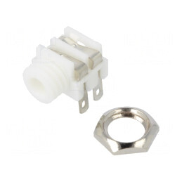 Soclu Jack 3,5mm Mono 90° Alb | Electronic-mag.ro | Componente Electronice
