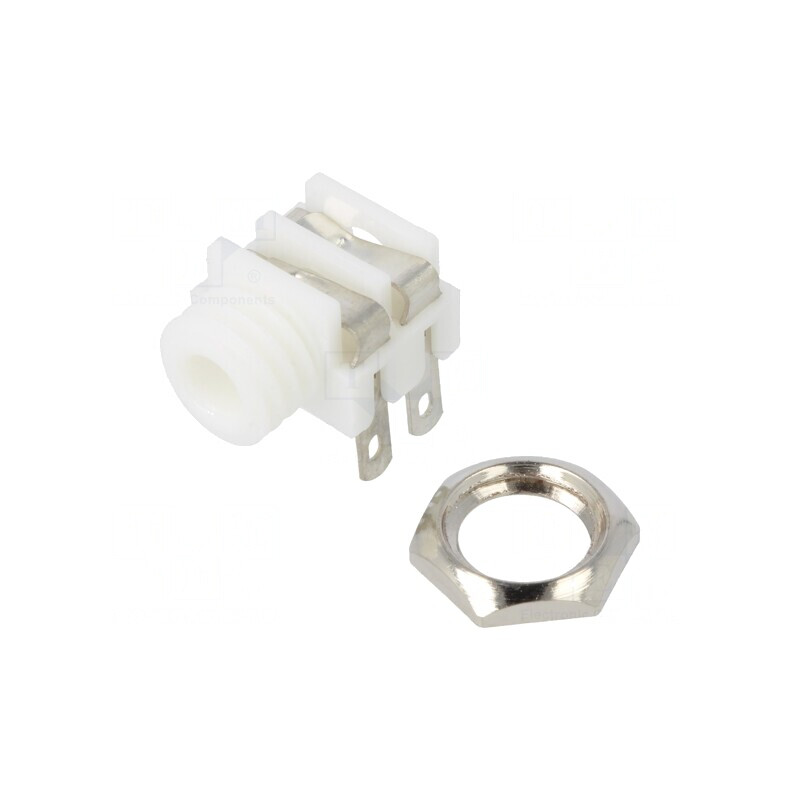 Soclu Jack 3,5mm Mono 90° Alb | Electronic-mag.ro | Componente Electronice