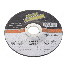 Disc de tăiere metal/oţel 125mm x 3mm x 22mm | Electronic-mag.ro | Componente Electronice