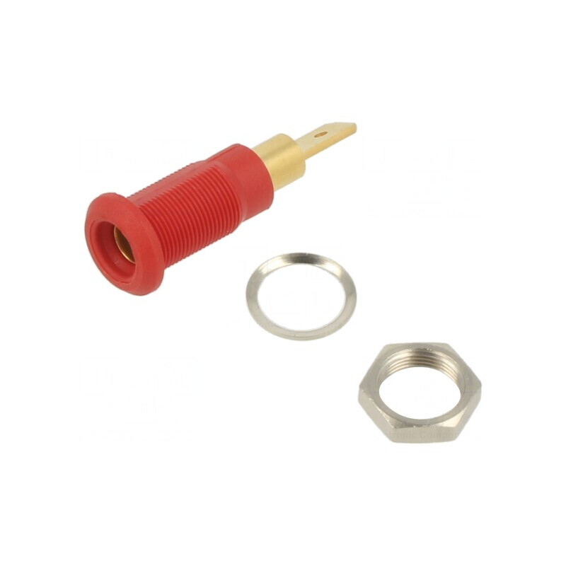 Soclu Banană 4mm 25A Roșu Aurit Pe Panou | Electronic-mag.ro | Componente Electronice Soclu Banană 4mm 25A Roșu Aurit Pe Panou | Electronic-mag.ro | Componente Electronice