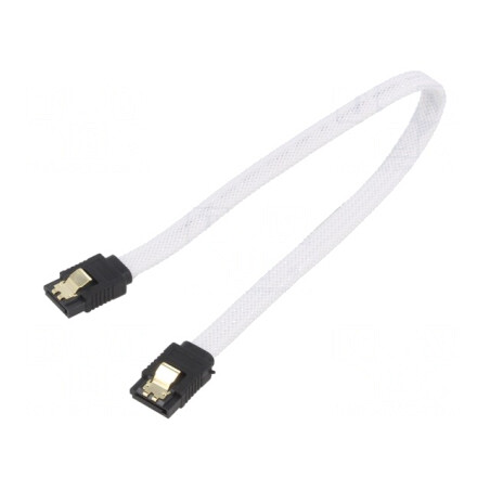 Cablu SATA III 0,5m Alb | Electronic-mag.ro | Componente Electronice