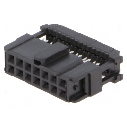 Mufă IDC Mamă 14 Pin Aurit Negru pentru Cablu-Bandă 1,27mm | Electronic-mag.ro | Componente Electronice