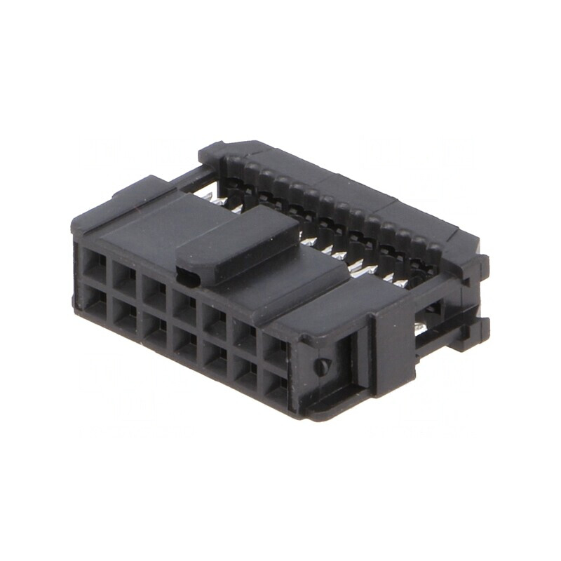 Mufă IDC Mamă 14 Pin Aurit Negru pentru Cablu-Bandă 1,27mm | Electronic-mag.ro | Componente Electronice