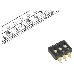 Comutator DIP-SWITCH 3 Secțiuni ON-OFF 24VDC | Electronic-mag.ro | Componente Electronice