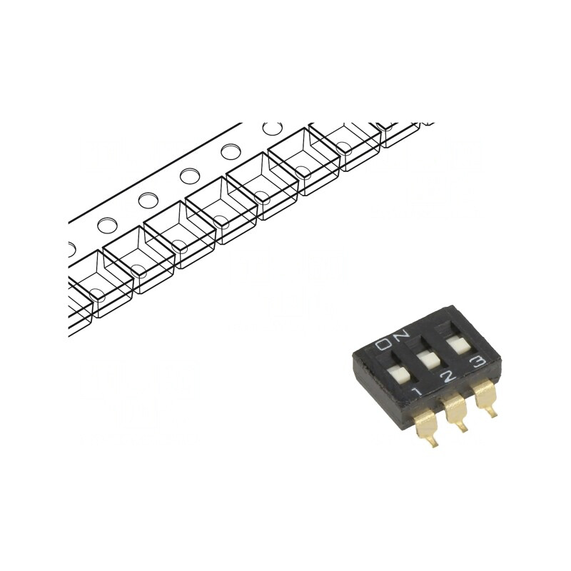 Comutator DIP-SWITCH 3 Secțiuni ON-OFF 24VDC | Electronic-mag.ro | Componente Electronice