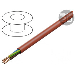 Cablu: de alimentare; HDGs; 3G1,5mm2; Izolaţie: LSZH; Culoare: roşu