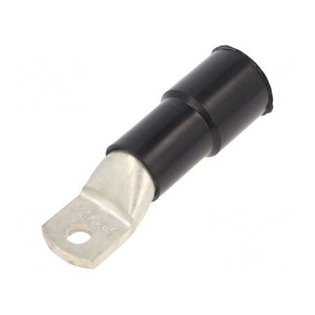 Vârf inelar tubular M6 crimpat pe cablu negru 70mm2 Ø 6,5mm | Electronic-mag.ro | Componente Electronice
