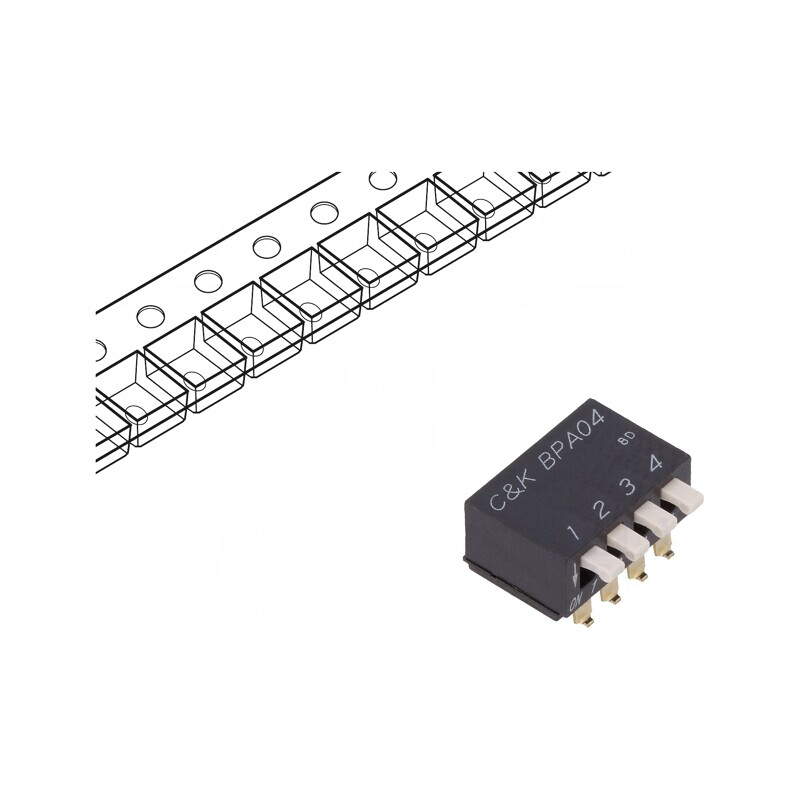 Comutator DIP-SWITCH 4 Secțiuni OFF-ON 24V | Electronic-mag.ro | Componente Electronice