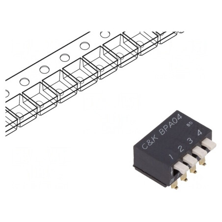 Comutator DIP-SWITCH 4 Secțiuni OFF-ON 24V | Electronic-mag.ro | Componente Electronice