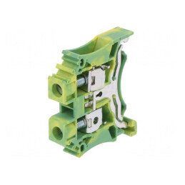 Conector Șine 0,5-6mm² 1 Pista 2 Borne Galben-Verde | Electronic-mag.ro | Componente Electronice