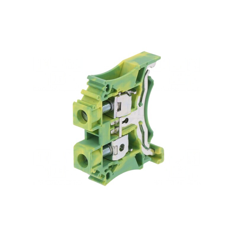 Conector Șine 0,5-6mm² 1 Pista 2 Borne Galben-Verde | Electronic-mag.ro | Componente Electronice