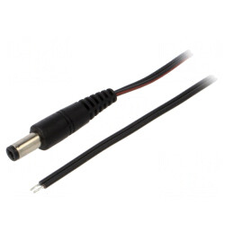 Cablu Alimentare DC 5,5/2,1 Negru 0,5m | Electronic-mag.ro | Componente Electronice