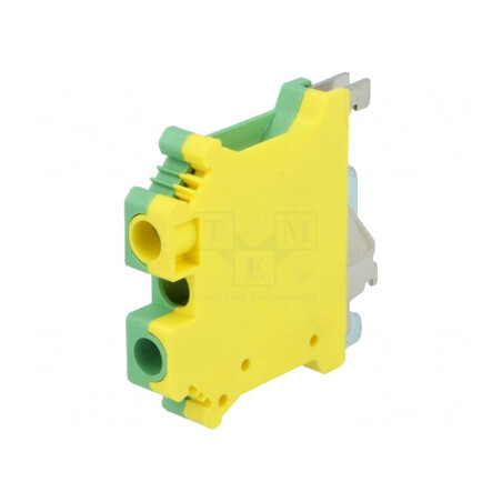 Conector Șine 0,2-6mm2 1 Pista 2 Borne Galben-Verde | Electronic-mag.ro | Componente Electronice