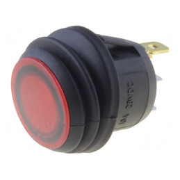 Comutator Rocker LED Roșu IP65 10A/28VDC | Electronic-mag.ro | Componente Electronice