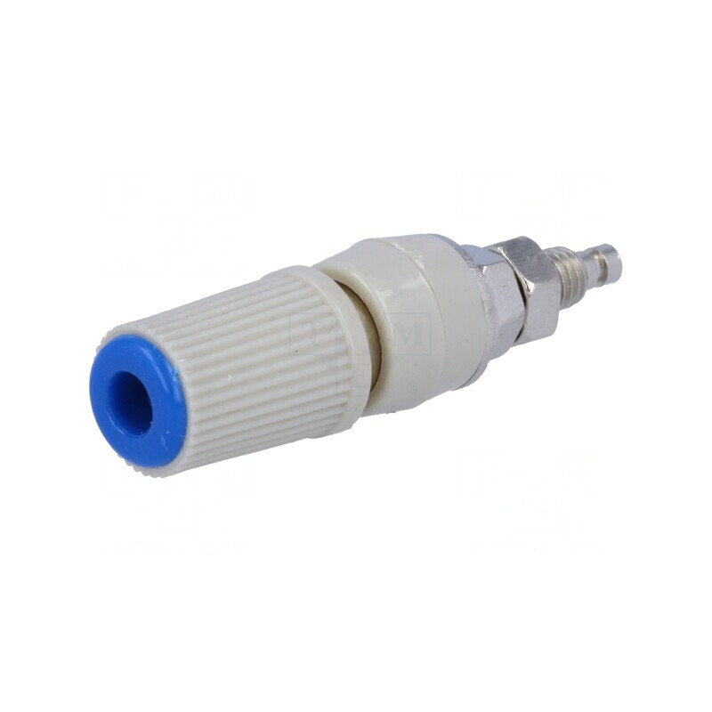 Soclu Banană 4mm 24A Albastru Nichelat Pe Panou Cu Înșurubare | Electronic-mag.ro | Componente Electronice