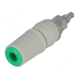 Soclu banană verde 4mm 24A nichelat pe panou | Electronic-mag.ro | Componente Electronice